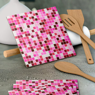 Pool Tiles, Pink Mosaic Tiles, Geometric Pattern Tile