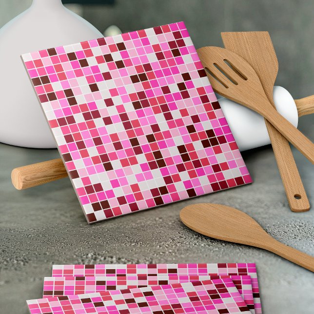 Pool Tiles, Pink Mosaic Tiles, Geometric Pattern Tile (Creator Uploaded)