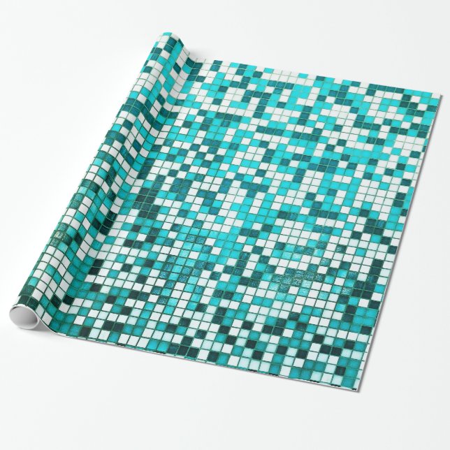 Pool Tiles Wrapping Paper (Unrolled)