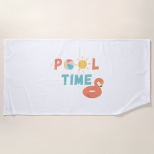 pool time. Beach Towel