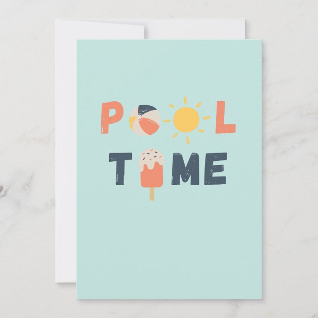 pool time. Invitations & Announcements (Front)