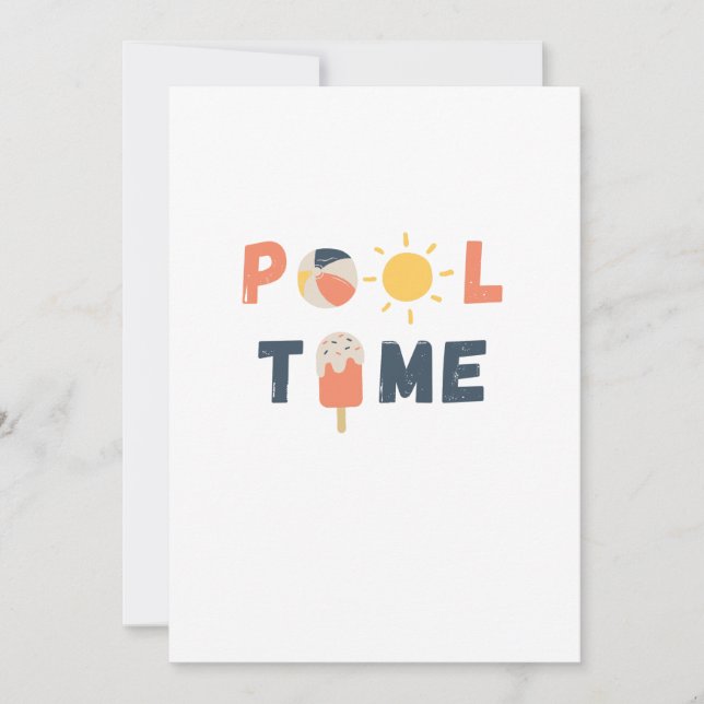 pool time. Invitations & Announcements (Front)