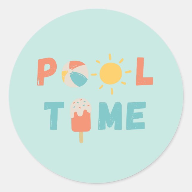 pool time. Stickers & Labels (Front)