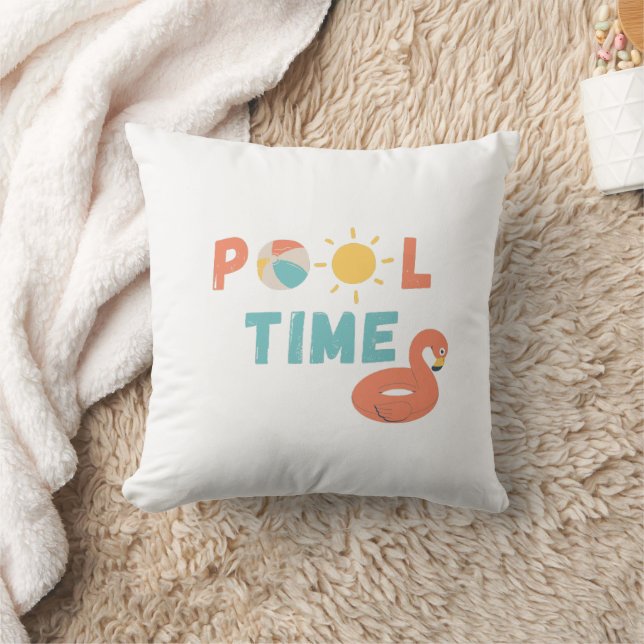 pool time. Throw Pillow (Blanket)