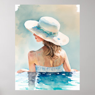 Pool vacation poster