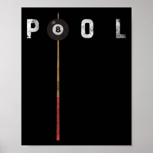 Pool Vintage Billiards Pool Player Funny Billiards Poster