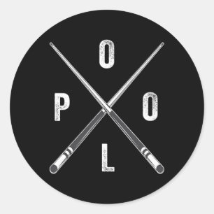 Pool Vintage - Billiards Vintage Pool Player Team Classic Round Sticker