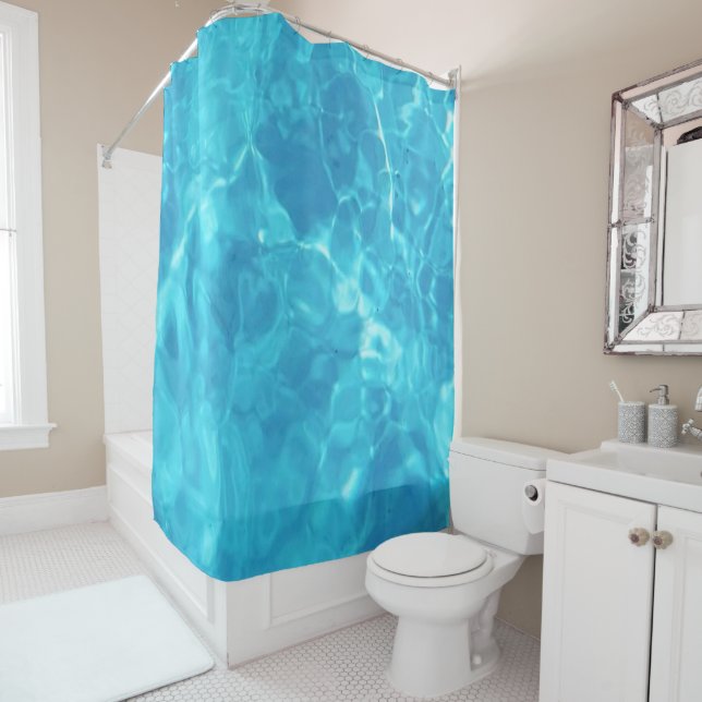 Pool Water Fun | Blue | Shower Curtain (In Situ)
