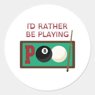 Pool Word Classic Round Sticker