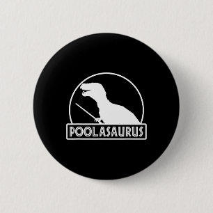 Poolasaurus Billiard Player Dinosaur Snooker Eight 6 Cm Round Badge