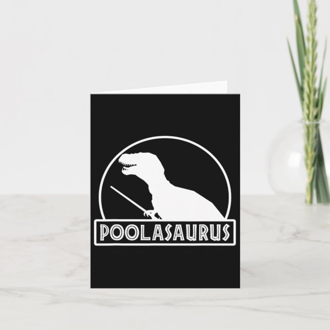 Poolasaurus Billiard Player Dinosaur Snooker Eight Card (Front)