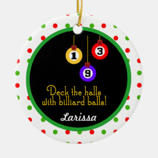PoolChick Deck the Halls Personalise Ornament