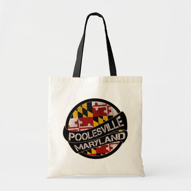 Poolesville Maryland flag grunge tote bag (Front)