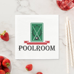 Poolroom Billiards Classic 8 Ball Napkin