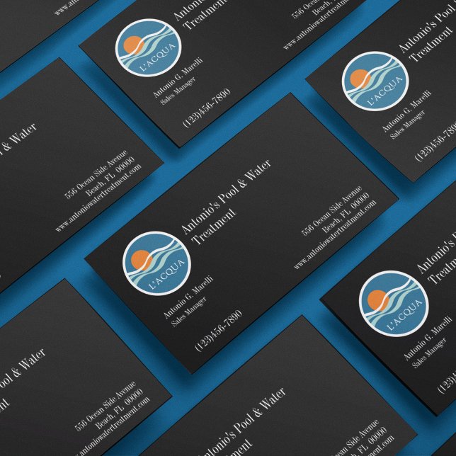 Pools and Water Treatment Company Business Card (Creator Uploaded)