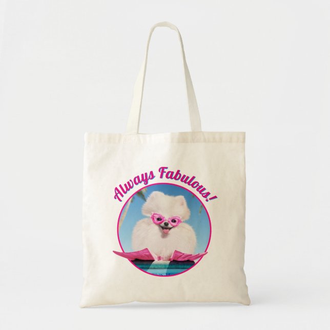 Poolside Dog In Flippers Tote Bag (Front)