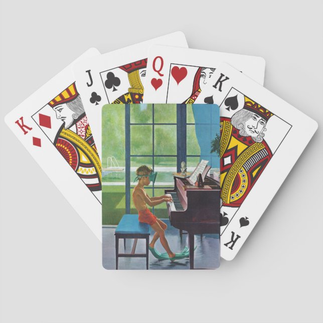 Poolside Piano Practice Playing Cards (Back)