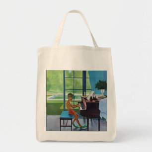 Poolside Piano Practice Tote Bag