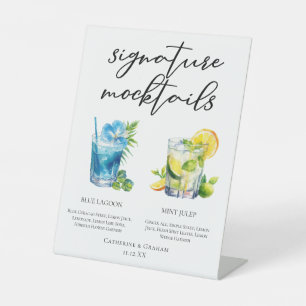 Poolside Signature Mocktails Summer Menu Pedestal Sign