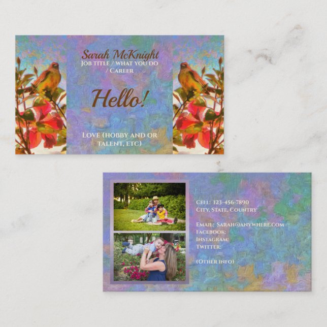 Poolside Singer 2338 Calling Card (Front/Back)