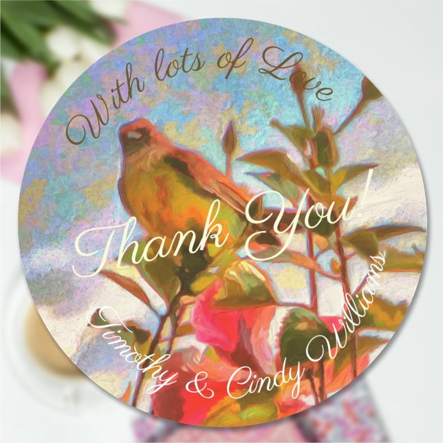 Poolside Singer Thank you 2338 Classic Round Sticker (Creator Uploaded)