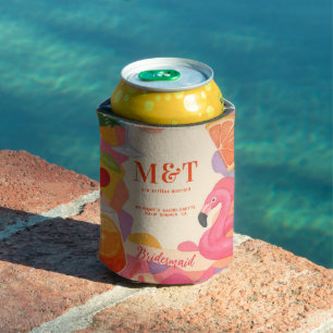 Poolside Summer Tropical Bachelorette Personalised Can Cooler