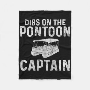 Poonton Boat Dibs On The Pontoon Captain Boating Fleece Blanket