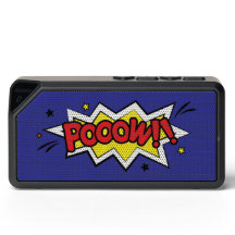 "Pooow" Cartoon Graphic on Bluetooth Speaker