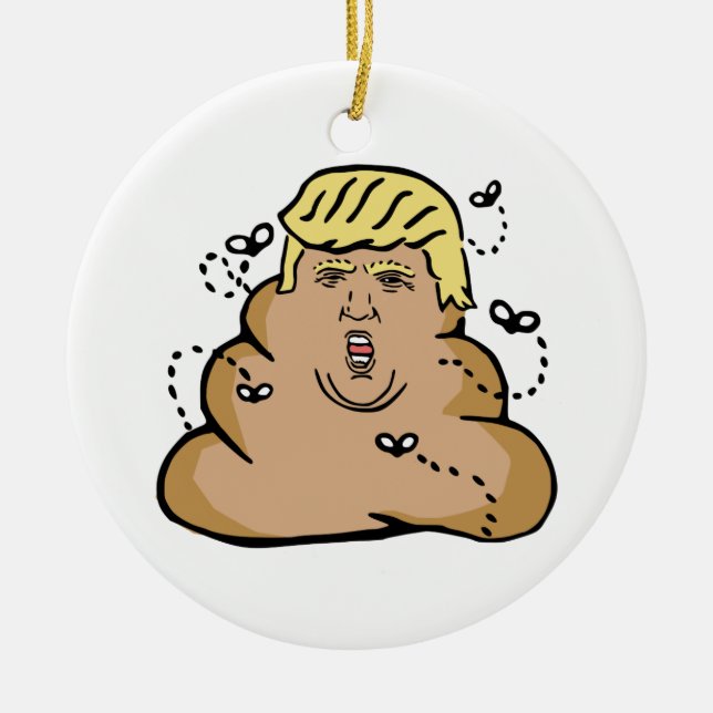poop donald trump ceramic tree decoration (Front)
