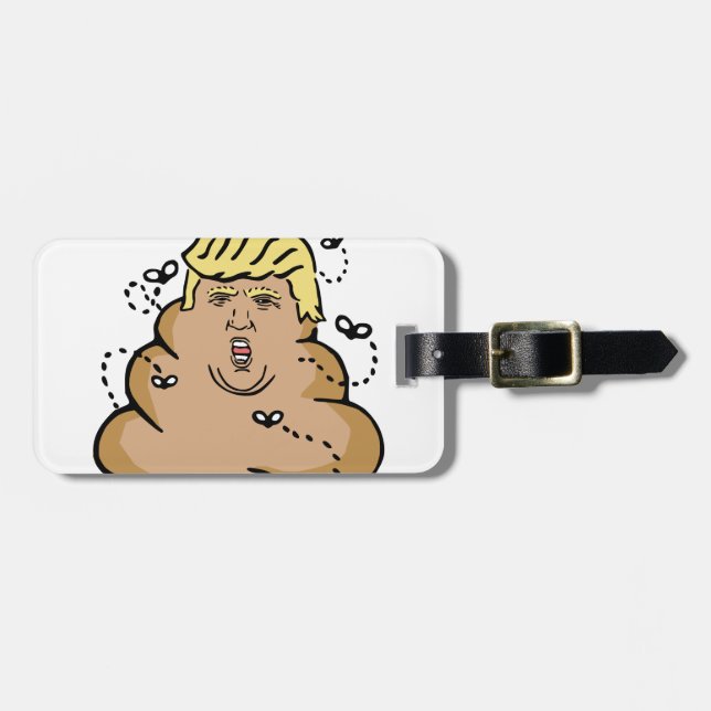 poop donald trump luggage tag (Front Horizontal)