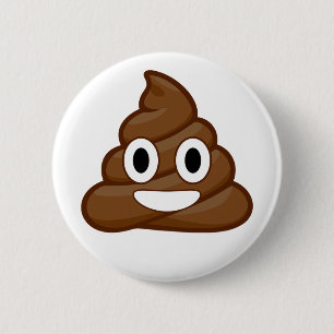 poop emoji 6 cm round badge