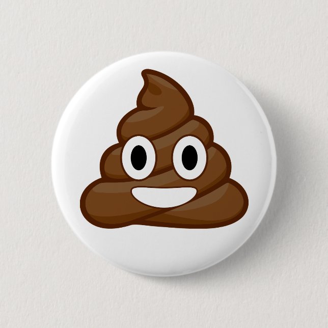poop emoji 6 cm round badge (Front)