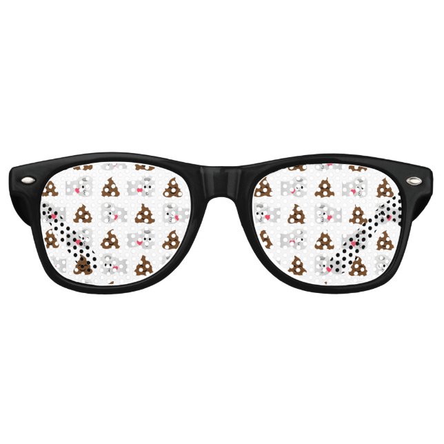 poop emoji and toilet tissue paper retro sunglasses (Front)