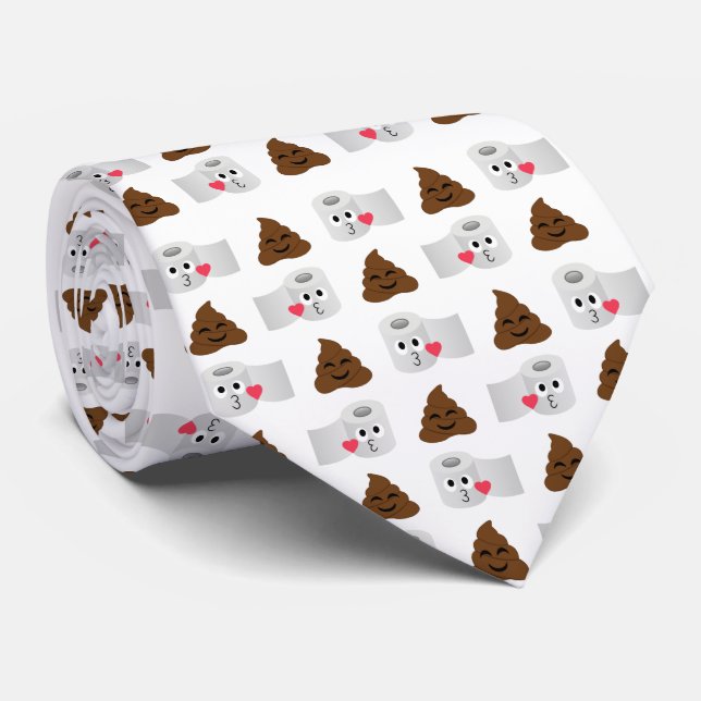 poop emoji and toilet tissue paper tie (Rolled)
