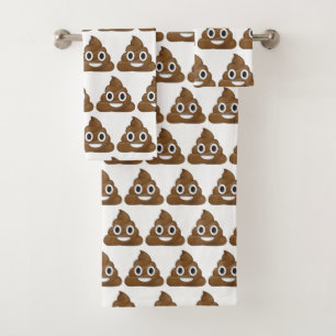 Poop emoji bath towel set