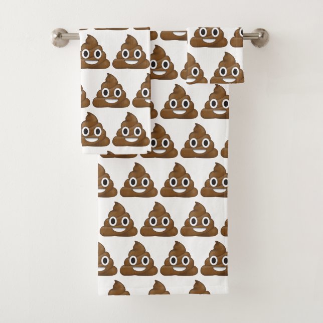 Poop emoji bath towel set (Insitu)