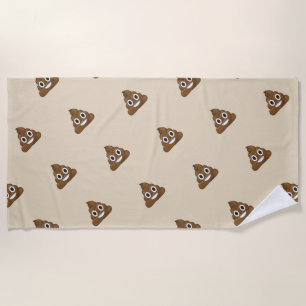Poop Emoji Beach Towel