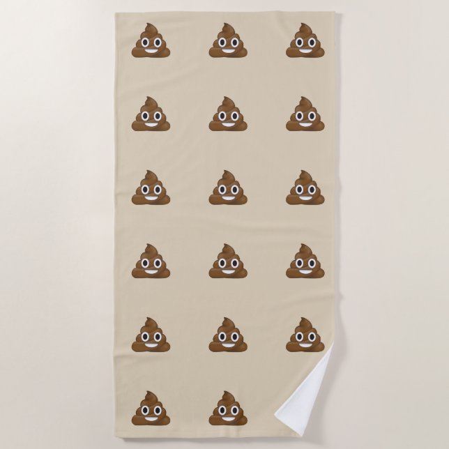 Poop Emoji Beach Towel (Front)