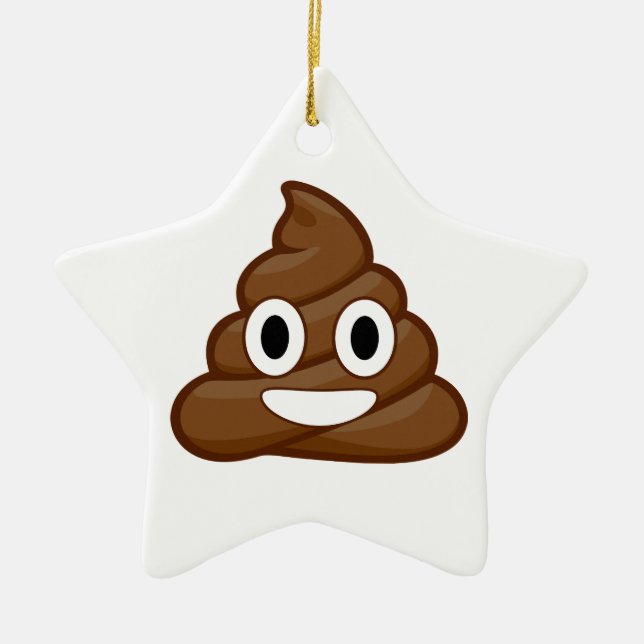 poop emoji ceramic tree decoration (Front)