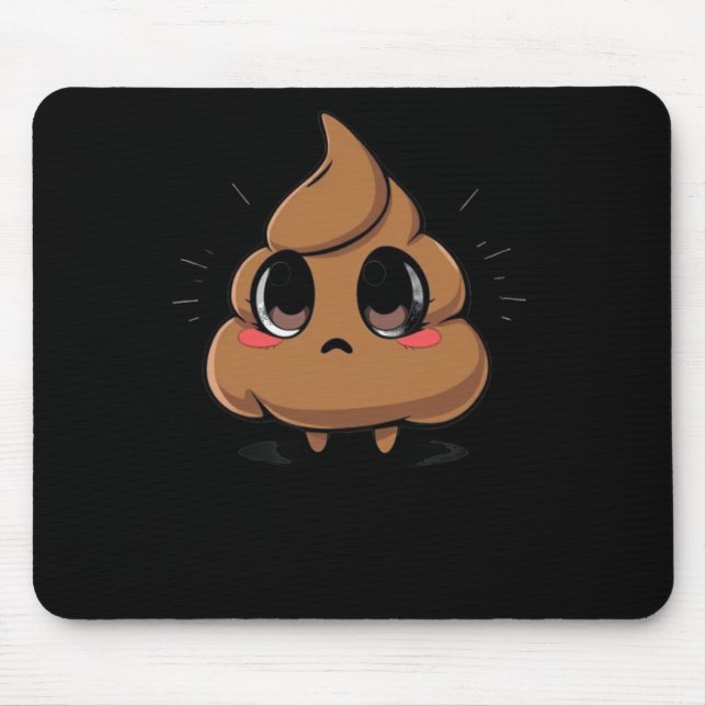 Poop Emoji Chibi Sticker  Mouse Pad (Front)