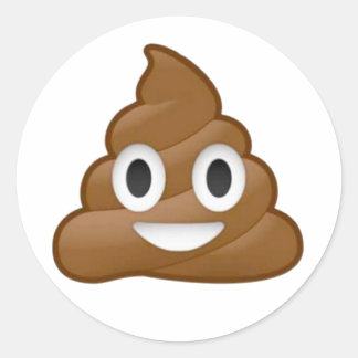 Poop emoji classic round sticker