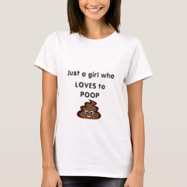POOP emoji funny humour joke womens T-Shirt (Front)