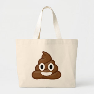 poop emoji large tote bag