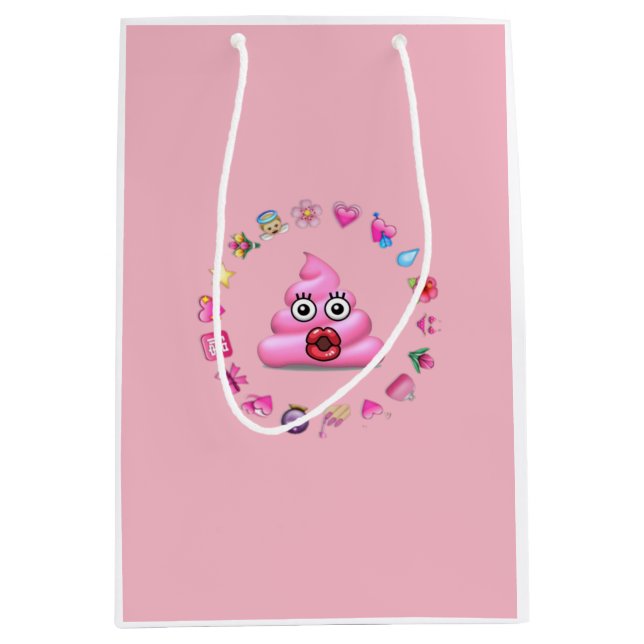 poop emoji medium gift bag (Front)