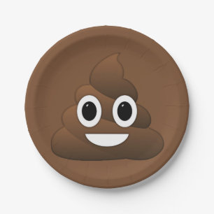 Poop Emoji Paper Plates, 7" Paper Plate
