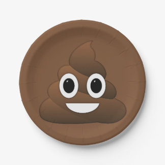 Poop Emoji Paper Plates, 7" Plate