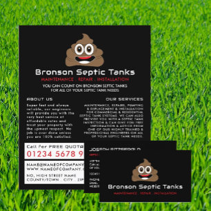 Poop Emoji, Septic Company, Septic Engineer Business Card