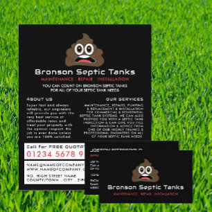 Poop Emoji, Septic Company, Septic Engineer Business Card