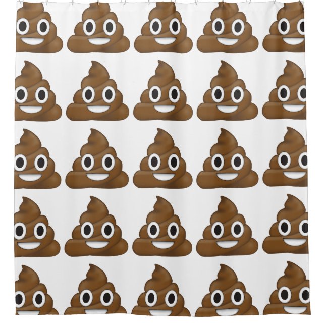 Poop emoji shower curtain (Front)