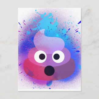 Poop Emoji Spray Paint Art Postcard